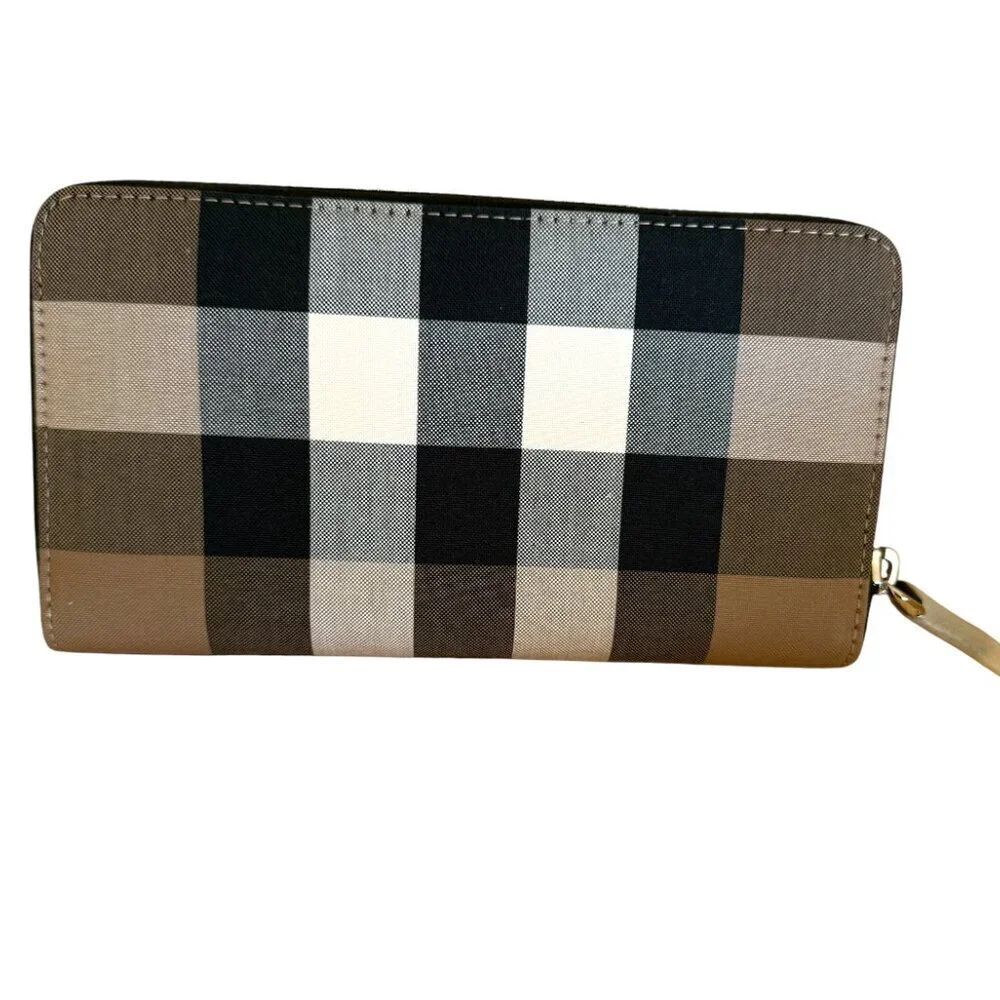 Burberry‎ Super Exploded Check Large Zip Around Wallet, in cloth/leather 8084063